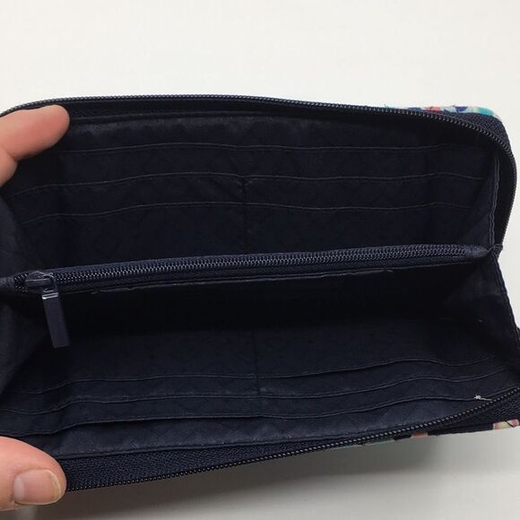 Vera Bradley zippy zip around long wallet Lotus Flower Swirl - Picture 7 of 13